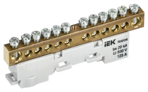 TEKFOR Шина N ноль неизолированная на универсальном держателе 8х12-14-С IEK | код TF-NN20-14-DL-K07 | IEK TEKFOR Шина N ноль неизолированная на универсальном держателе 8х12-14-С IEK | код TF-NN20-14-DL-K07 | IEK