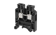 Клемма проходная винтовая 6 мм2, на 2 подключения, черная KUT6N(BK) | код 1104010005 | Elmex