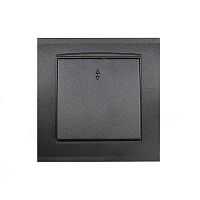 Выключатель одноклавишный проходной серия Бриллиант, скрытой установки, 10А, 220В, механизм, графит | код 7947373-Gr | Universal