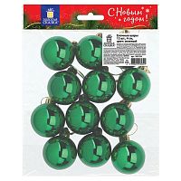 Шары елочные ЗОЛОТАЯ СКАЗКА, НАБОР 12 шт., пластик, 4 см, ЗЕЛЕНЫЕ, глянец, подвес | код 591126 | ЗОЛОТАЯ СКАЗКА