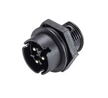 Вилочный разъем в панель М14, IP68(69k), 3 полюса, цвет: черный, номинальные характеристики: 250V/400V 8A, серия gesis RST MICRO | код 41.032.4053.1 | Wieland