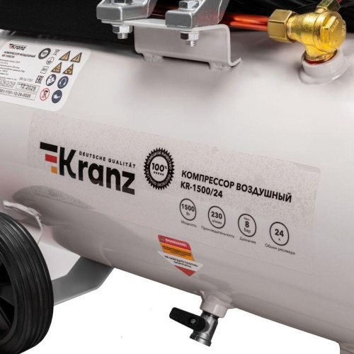 Компрессор воздушный KR-1500/24 1500Вт 230л/мин 24л Kranz KR-16-1151 фото 9 Компрессор воздушный KR-1500/24 1500Вт 230л/мин 24л Kranz KR-16-1151 фото 9