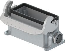 Закрытое основание разъема REVOS, Size 16, с уплотнителем, с одной защелкой, 2 кабельных ввода IP54 M25x1,5, материал корпуса: алюминиевый сплав | код 71.330.1635.0 | Wieland