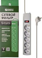 Сетевой фильтр Юнивольт 00-00000390 3м (5 розеток) белый (коробка) | код 1996720 | ЮНИВОЛЬТ