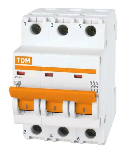 Выключатель автоматический трехполюсный ВА47-63 40А C 4,5кА | код. SQ0218-0023 | TDM 