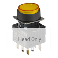 Головка кнопки S16PR-E3Y, выступающая под подсветку желтая ?18мм с самовозвратом, монтажное отверстие ?16мм | код A8026-A5550012218 | РЕЛЕ И АВТОМАТИКА