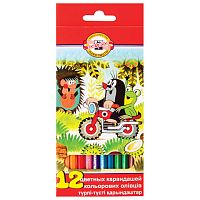 Карандаши цветные KOH-I-NOOR Крот , 12 цветов, грифель 3,2 мм, заточенные, европодвес, 3652012026KSRV | код 181134 | KOH-I-NOOR