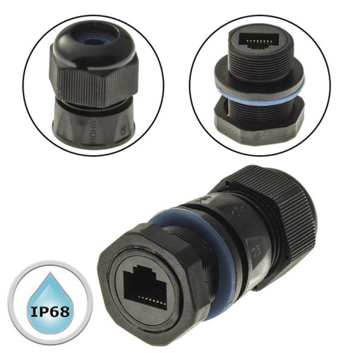 Разъём герметичный SZC RJ45M20Z1-6A, 10BASE-T,100 BASE-T, 1000 BASE-T | код 107880 | SZC