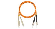 Шнур NIKOMAX волоконно-оптический, переходной, многомодовый 50/125мкм, стандарта ОМ2, SC/UPC-ST/UPC, двойной, LSZH нг(A)-HFLTx, 2мм, оранжевый, 3м | код NMF-PC2M2C2-SCU-STU-003 | NIKOMAX