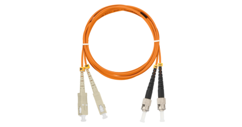 Шнур NIKOMAX волоконно-оптический, переходной, многомодовый 50/125мкм, стандарта ОМ2, SC/UPC-ST/UPC, двойной, LSZH нг(A)-HFLTx, 2мм, оранжевый, 3м | код NMF-PC2M2C2-SCU-STU-003 | NIKOMAX