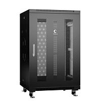 Cabeus ND-05C-18U60/100-BK Шкаф монтажный телекоммуникационный 19 напольный для распределительного и серверного оборудования 18U 600x1000x988mm (ШхГхВ) передняя и задняя перфорированные двери, ручка с замком, цвет черный (RAL 9004) | код 8531c (0) Б