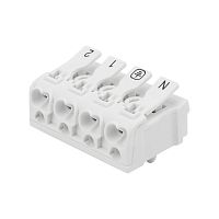 Клемма пружинная соединительная КСП 4-полюсная с монтажными ножками (50 шт./уп.) REXANT | код 07-6216-1 | REXANT