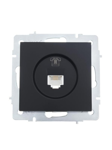 Розетка телефонная СП Vesna евро стандарт механизм черн. бархат Розетка телефонная СП Vesna евро стандарт механизм черн. бархат