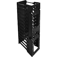 Вертикальный органайзер для регулируемых стоек, с пластиковыми пальцами и крышкой, 312х220 мм, черный | код TWT-RACK-VORG/L | TWT