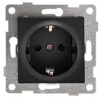 GUSI Ugra механизм розетки 1-ой с/з с з/ш, скрытая установка, 16А, 250В. Цвет графит. | код С11Р4-010 | GUSI ELECTRIC