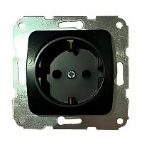 DEA Розетка 1-ая с/з с/у 16А мех. Черный Металлик KRANZ | код KR-78-0331 | KRANZ