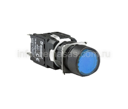 Кнопка нажимная, возвратная, круглая, синяя (1НО) | код D100YDM | EMAS Кнопка нажимная, возвратная, круглая, синяя (1НО) | код D100YDM | EMAS