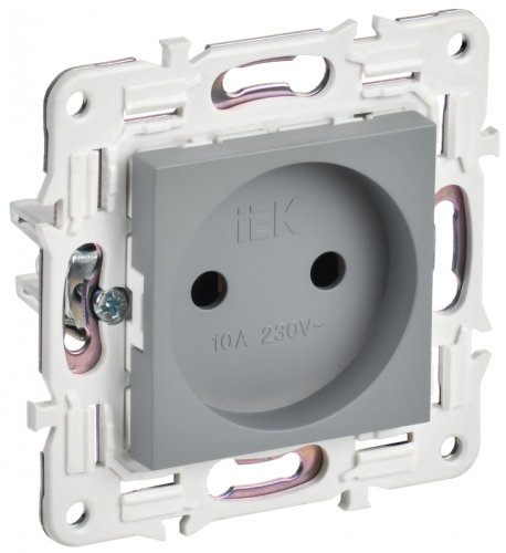 SKANDY Роз. без з/к/ш 10А SK-R02Gr сер. IEK | код SK-R10-10-K03 | IEK