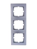 KARINA Рамка 3-ая вертикальная б/вст матовое серебро (10шт/120шт) | код 707-4300-153 | Lezard