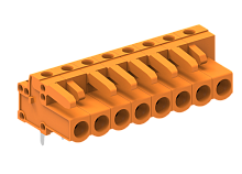 458367 Розетка на плату MCS, горизонт.припой, шаг 5.08мм, 17 конт., оранж., шт | код 458367 | SUPU