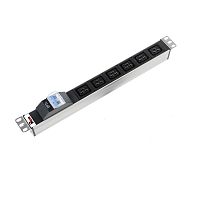 Блок розеток Rem-16 с авт. 16 А, 6 IEC 60320 C19, 16 A, алюм., 19, колодка | код R-16-6C19-A-440-K | REM