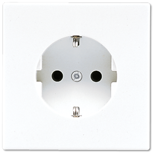 Штепсельная розетка SCHUKO одинарная, с заземлением, без шторок | код LS1520WW | JUNG
