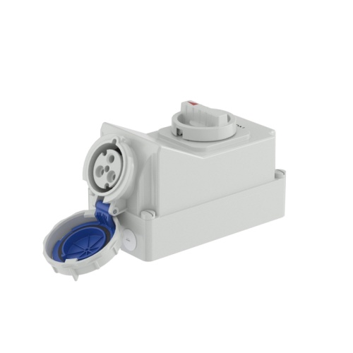 Розетка настенная с механической блокировкой и боковым расположением разъема WIS IP67 32А 2P+E 230В | код DIS5613283 | DKC