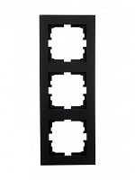 Рамка 3-ая вертикальная б/вст чёрный бархат (10шт/120шт) VESNA | код 742-4200-153 | Lezard