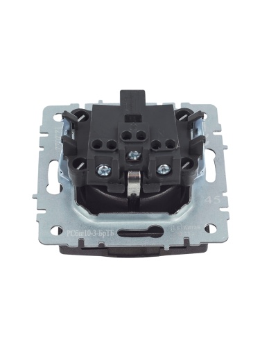 BRITE Розетка 1-местная с заземлением с защитными шторками и крышкой 16А IP20 РСбш10-3-БрТБ темная бронза | код BR-R16-16-K45 | IEK фото 8