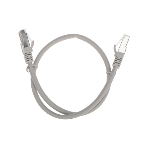 Патч-корд S/FTP, CAT 6A (10G), RJ45-RJ45, 28AWG, LSZH, серый, 0,5м REXANT | код 02-0390-05 | REXANT