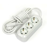 Удлинитель 3 гнезда, 7 метров, с/з, 10 А, 2300 Вт, белый, НАРОДНЫЙ | код SQ1303-1043 | TDM НАРОДНЫЙ