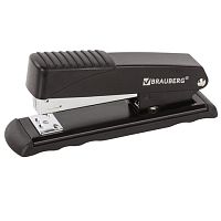 Степлер №24/6, 26/6 металлический BRAUBERG Office, до 30 листов, черный, 228611 | код 228611 | BRAUBERG