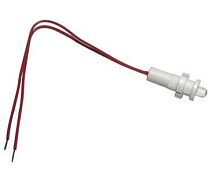 Светодиодная лампа СКЛ-17.1А-КП-1-24, красная, прозрачная, выводы гибкие под пайку, 24В пост., диаметр посадочного отверстия 8мм, УХЛ2.1 | код A8021-80075344 | Каскад-Электро