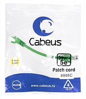 Cabeus PC-UTP-RJ45-Cat.5e-0.15m-GN Патч-корд U/UTP, категория 5е, 2xRJ45/8p8c, неэкранированный, зеленый, PVC, 0.15м | код 8988c | Cabeus