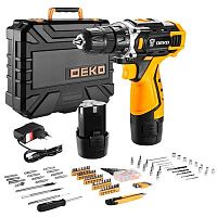 Дрель-шуруповерт Deko DKCD12FU-Li аккум. патрон:быстрозажимной (кейс в комплекте) (063-4139) | код 1563388 | DEKO