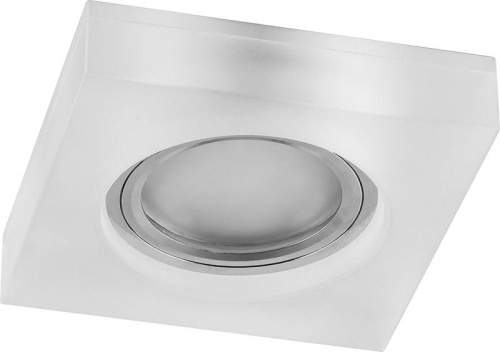 Светильник ИВО-50w G5.3 со светодиодной подсветкой 4000К квадратный белый матовый хром | код 29708 | Feron