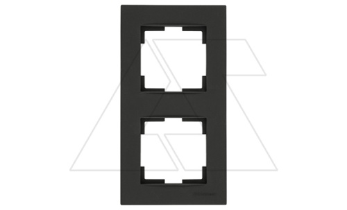 Rita - Рамка 2 поста, вертикальный монтаж, черный мат | код 2220-800-2284 | Mutlusan
