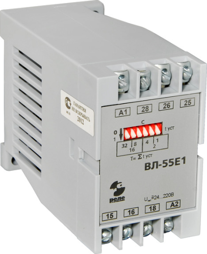 Реле времени ВЛ - 55Е1, 7.5 с...7 мин 52 с, 24...220 В, 50 Гц / пост., отсчет времени после снятия питания, ток контактов реле 8 А, 2 преключающих контакта, УХЛ4 (1 шт.) РЕЛЕ И АВТОМАТИКА | код A8223-76911274 | РЕЛЕ И АВТОМАТИКА