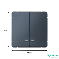 ARTGALLERY 2-клавишный ВЫКЛЮЧАТЕЛЬ с подсветкой, сх.5а, 10АХ, механизм, быстрозажимные клеммы, ГРИФЕЛЬ | код GAL000753S | Systeme Electric