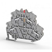 307 359, Клеммник пруж.быстрозажимной (Push in) 2-х ярусный, 2,5мм.кв., с индикацией 220VAC, (серый), PYK2,5-2FLD 220VAC | код 0.0.0.3.07359 | KLEMSAN