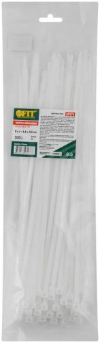 Хомуты нейлоновые для проводов, белые 100 шт., 4,8х300 мм | код 60376 | FIT фото 3