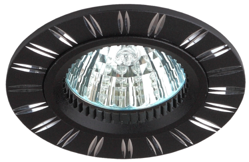 Светильник KL33 AL/BK/1 12В 50Вт MR16 штампованный поворотн. черн./хром | код Б0049557 | Эра