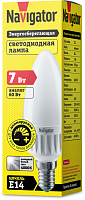 Лампа светодиодная 61 380 NLL-C37-7-230-4K-E14-FR-DIMM 7Вт свеча матовая 4000К нейтр. бел. E14 560лм 176-264В Navigator 61380