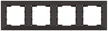 Candela - Рамка 4 поста, к механизмам серии 21, горизонтальный монтаж, черный мат | код 2125-800-1484 | Mutlusan