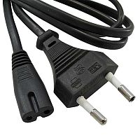 Шнур сетевой 2-х полюсный прямой RUICHI, вилка CEE7/16 - розетка IEC C7, 1.8 м, 2x0.75 мм2, чёрный | код 81781 | Ruichi