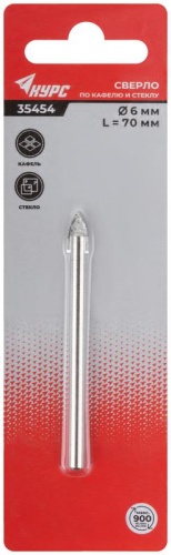 Сверло по кафелю, стеклу 6х70 мм | код 35454 | FIT фото 3 Сверло по кафелю, стеклу 6х70 мм | код 35454 | FIT фото 3