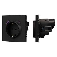 Механизм розетки с USB зарядкой SCT-NOBE-MUAC-SFPL-BK 230В 16А Arlight 054285