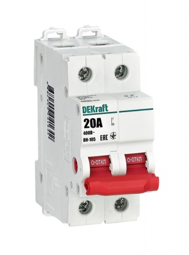 Выключатель-разъединитель 2Р 20А ВН-105 | код 17085DEK | DEKraft Выключатель-разъединитель 2Р 20А ВН-105 | код 17085DEK | DEKraft