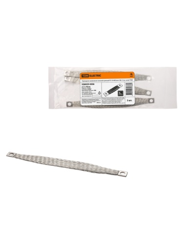 Проводник заземления плоский луженый ПЗ 10-600 (3 шт. упак) TDM | код SQ0839-0006 | TDM