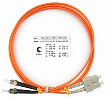 Cabeus FOP-62-SC-ST-5m Шнур оптический duplex SC-ST 62,5/125 mm 5м LSZH | код 7632c | Cabeus